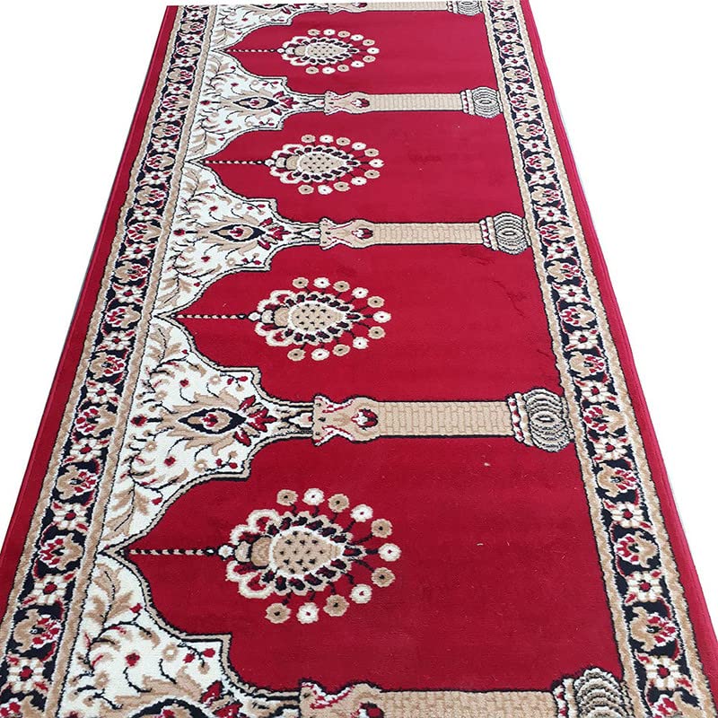 Image of Sifa Carpet Hand Washable Zanamaz Prayer Carpet for Masjid(Mosque) - 4x25 Feet Maroon Color