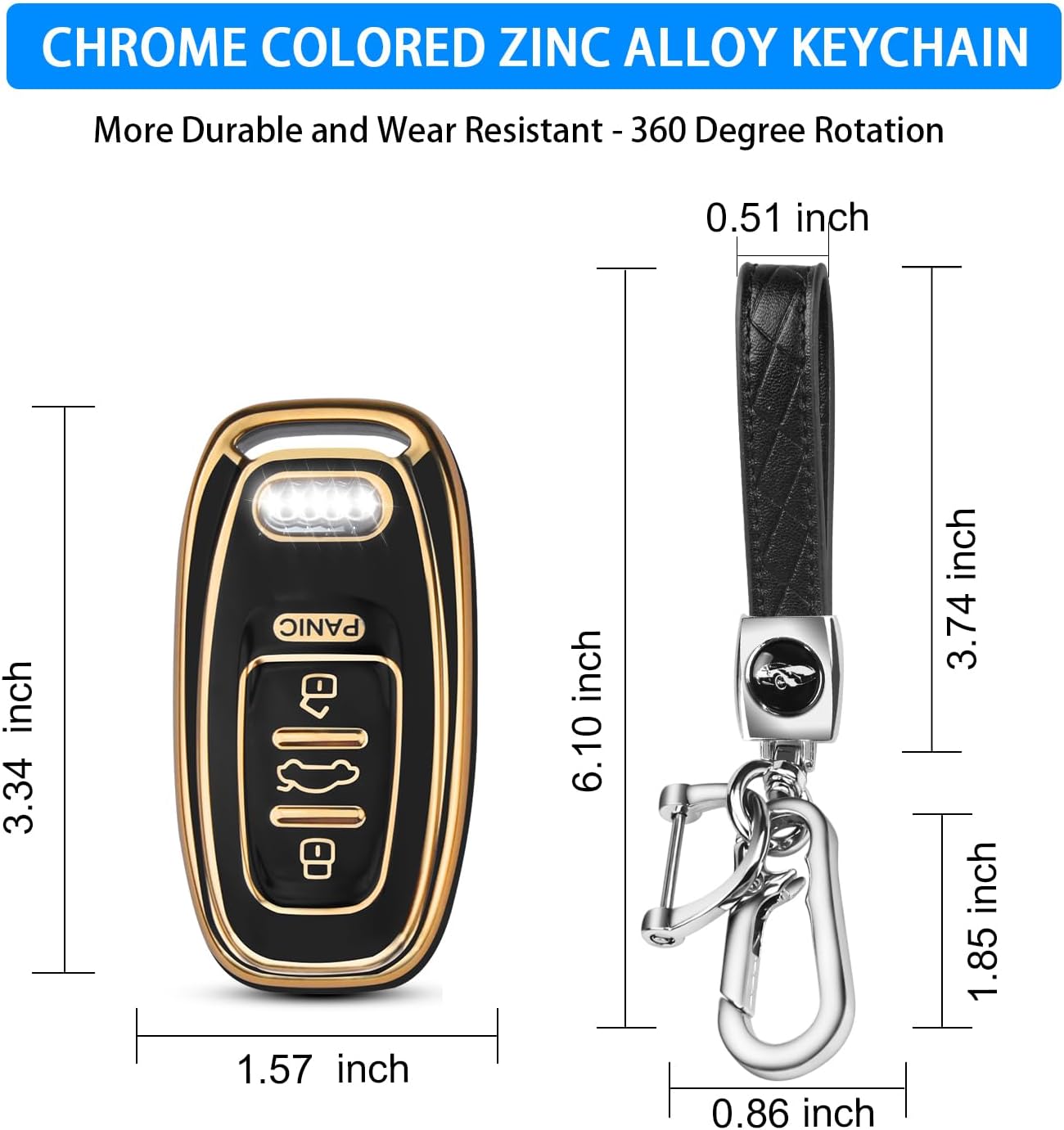 QBUC for Audi Key Cover (A-Black) image 3