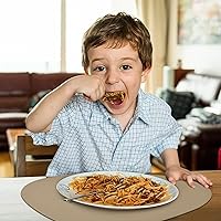 Vista 21 de Faux Leather Placemats and Coasters Set of 2, Round Leather for Dinner Table Mats Heat Resistant Non-Slip Washable Insulation Coffee Mats Kitchen