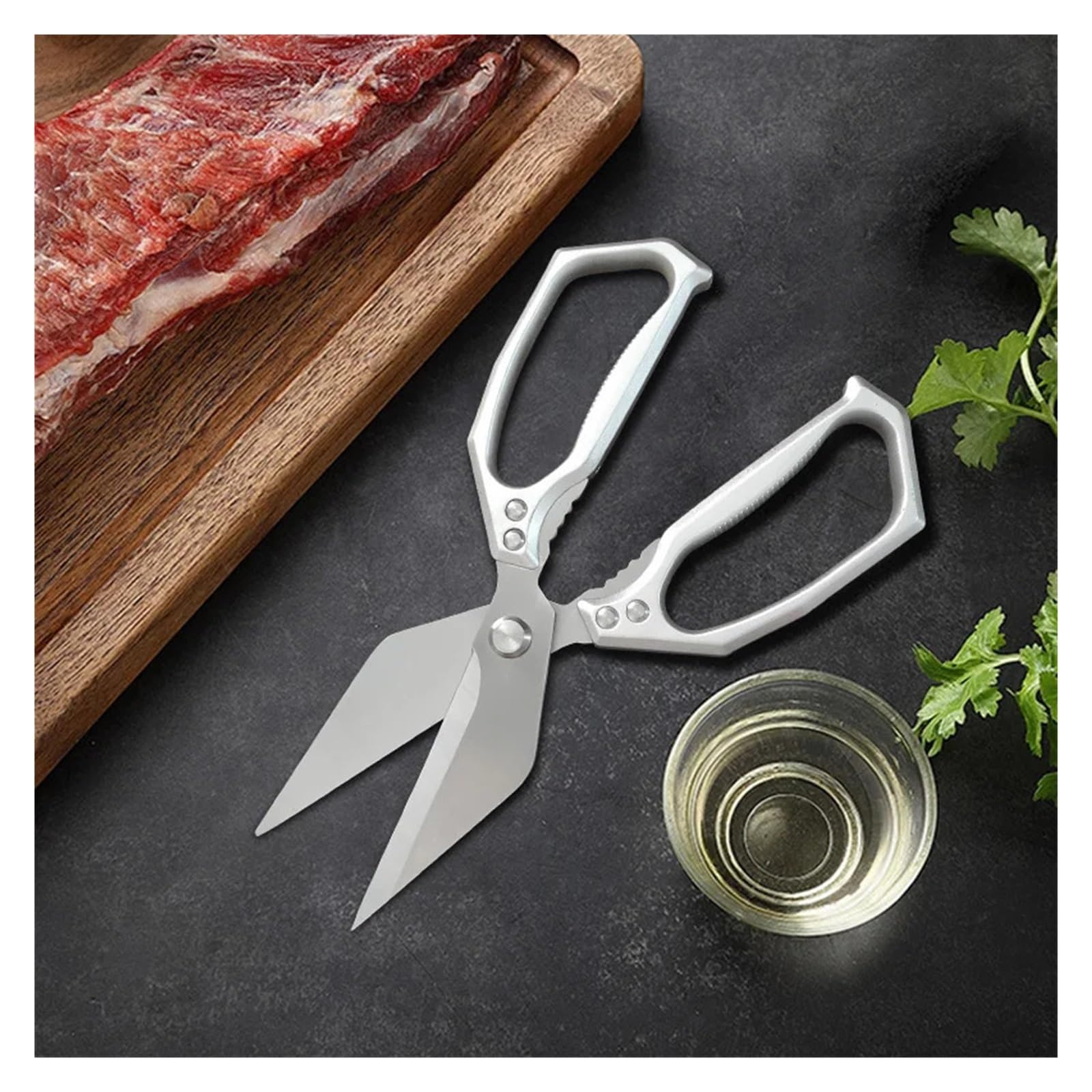 Multifunktionsschere Edelstahl Lebensmittelschere kompatibel for Huhn Gemüse Grill Fleisch Fisch Küchenzubehör