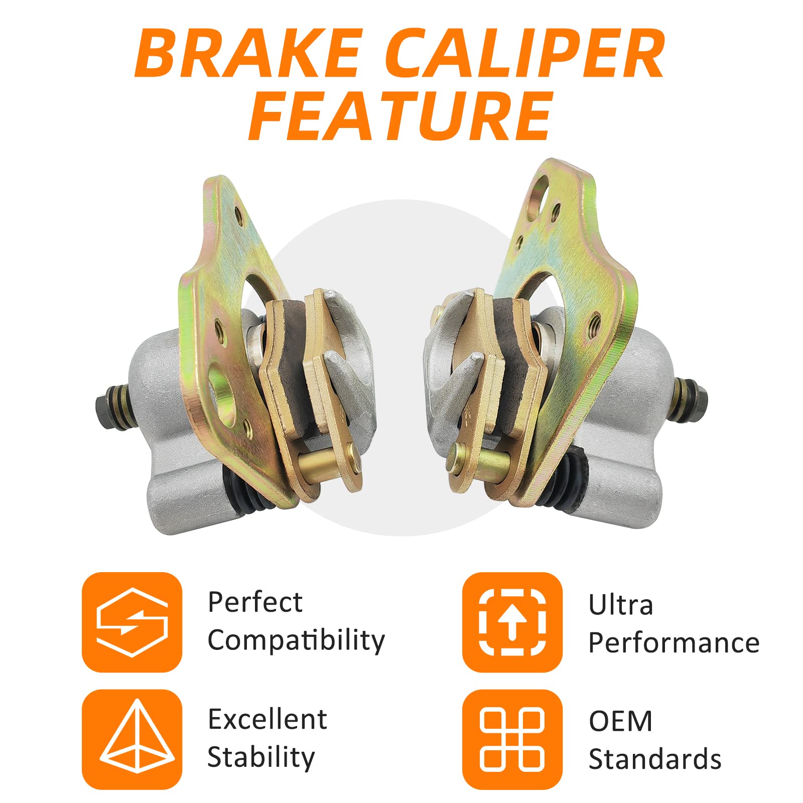 Rear Brake Caliper For Yamaha Banshee Warrior 350 Raptor 250 660 YFZ450 W/Pads E