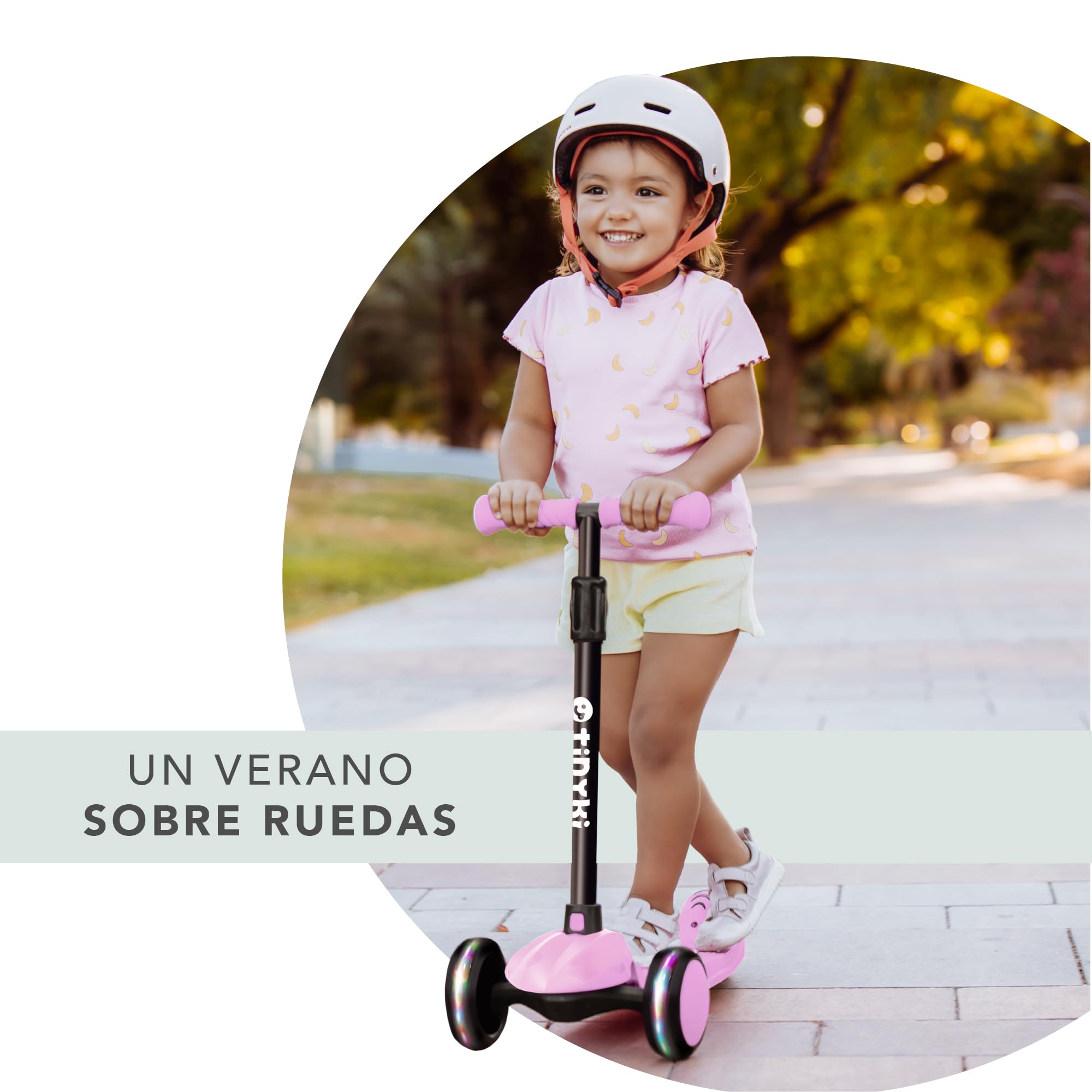 TINYKI Patinete Niño 2 Años a 6 - Altura Ajustable con Ruedas Luces LED - Scooter Niño 3 Ruedas - Patineta Infantil para Niños y Niñas Jugar