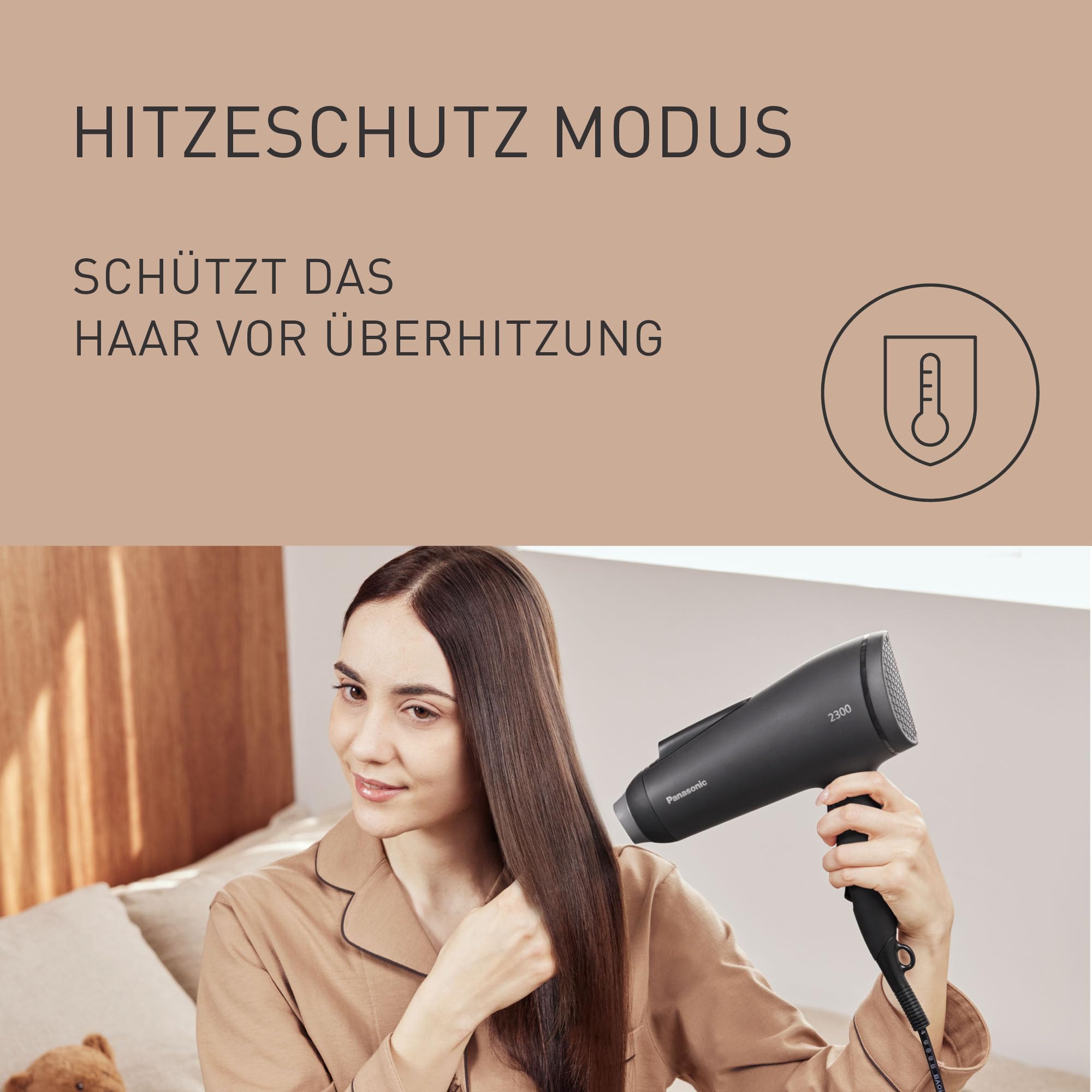 Panasonic EH-NE85-K825 Fast Dry Serie Ionen-Haartrockner mit Air Boost- und Konzentratordüse, Hitzeschutzmodus, Ionentechnologie, 2300 W, leicht zu reinigender Filter, Schwarz