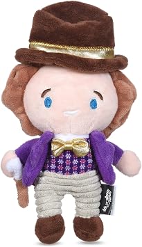 Willy Wonka for Pets 6" Plush Squeaker Figure - Squeaky Dog Toy, Luxury Pet Plush with Multisensory Materials, Fun Trendy Dog Toys Gifts for Pets