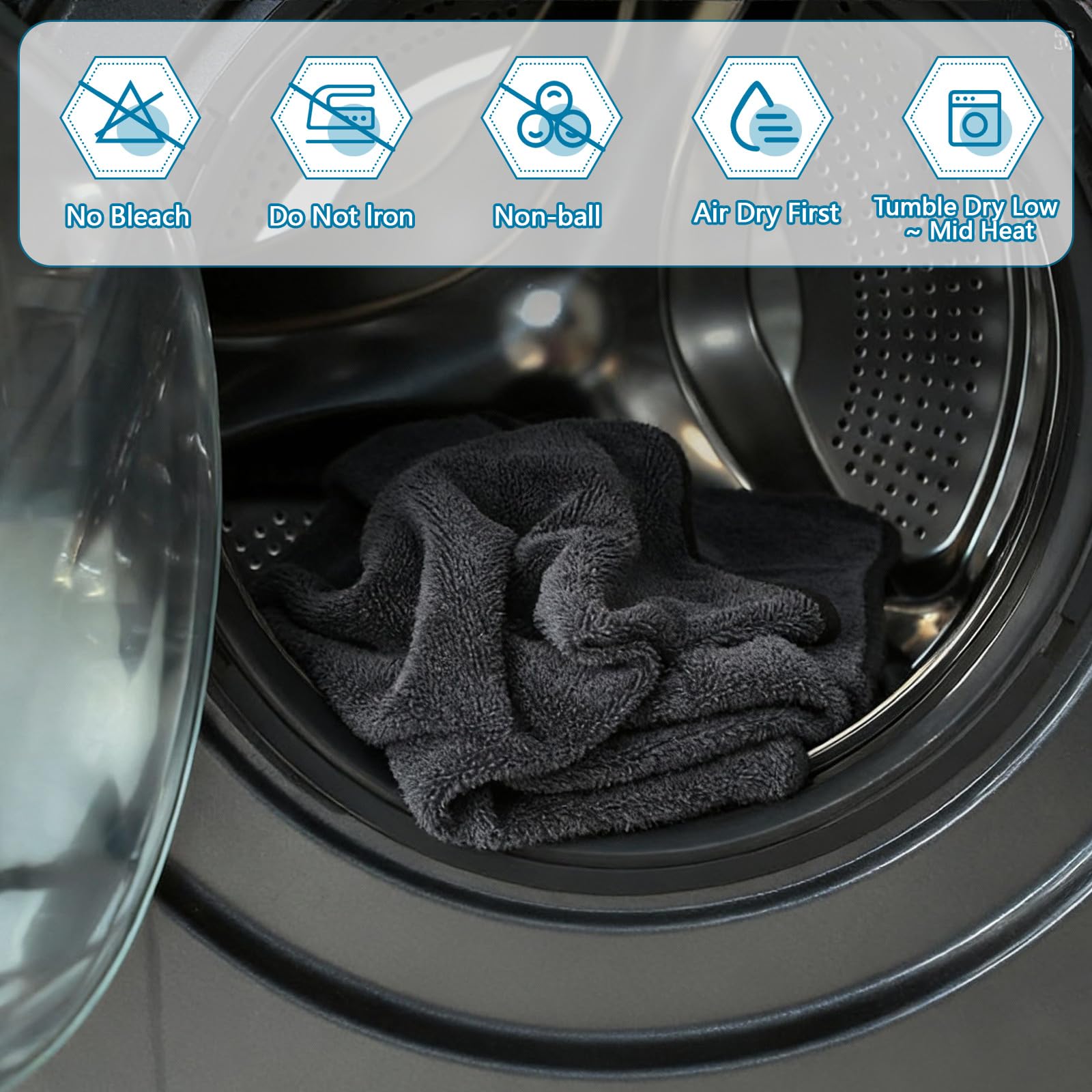 Tegeme 4 Pack Car Drying Towel 48 x 24 Extra Large Microfiber Towels for Car Detailing Ultra Absorbent — view 4