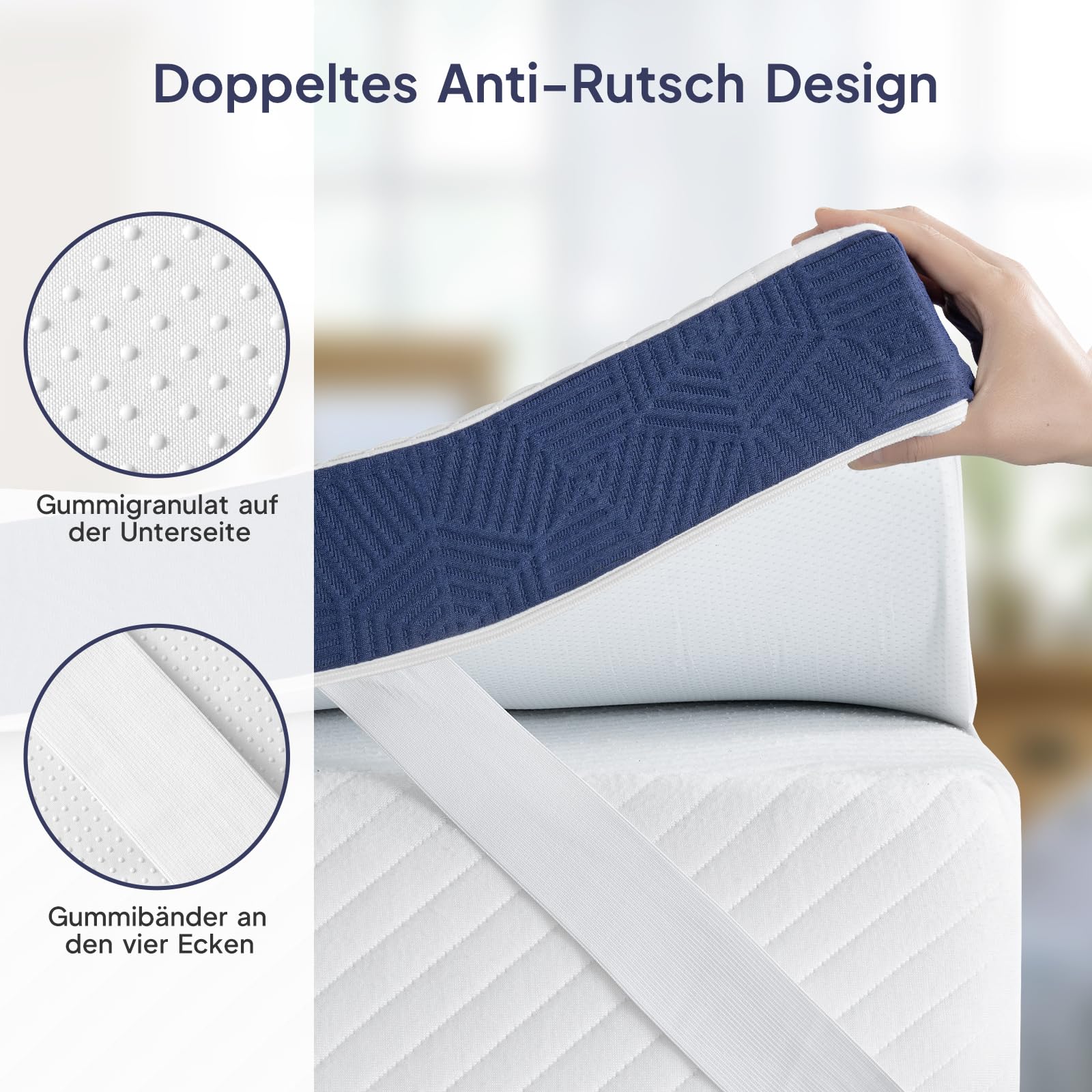 BedStory Topper 180x200cm, 10cm Höhe Matratzentopper aus Gel Memory Foam, H3&H4 atmungsaktiver Topper mit abnehmbarem Bezug für Mattress Boxspringbett Schlafsofa, Oeko-TEX Zertifiziert