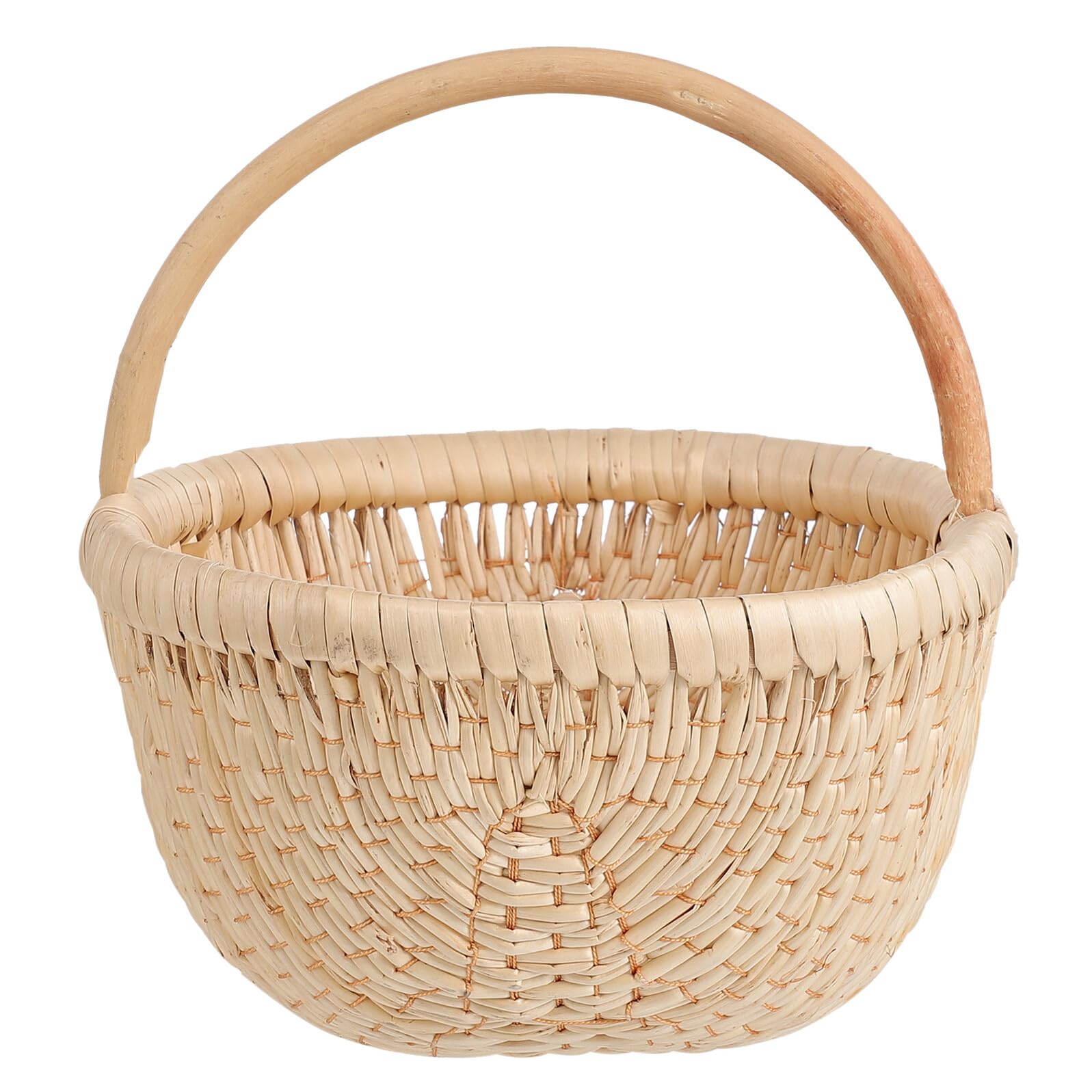 Cesta de Flores Tejida a Mano de Mimbre y Ratán Beige
