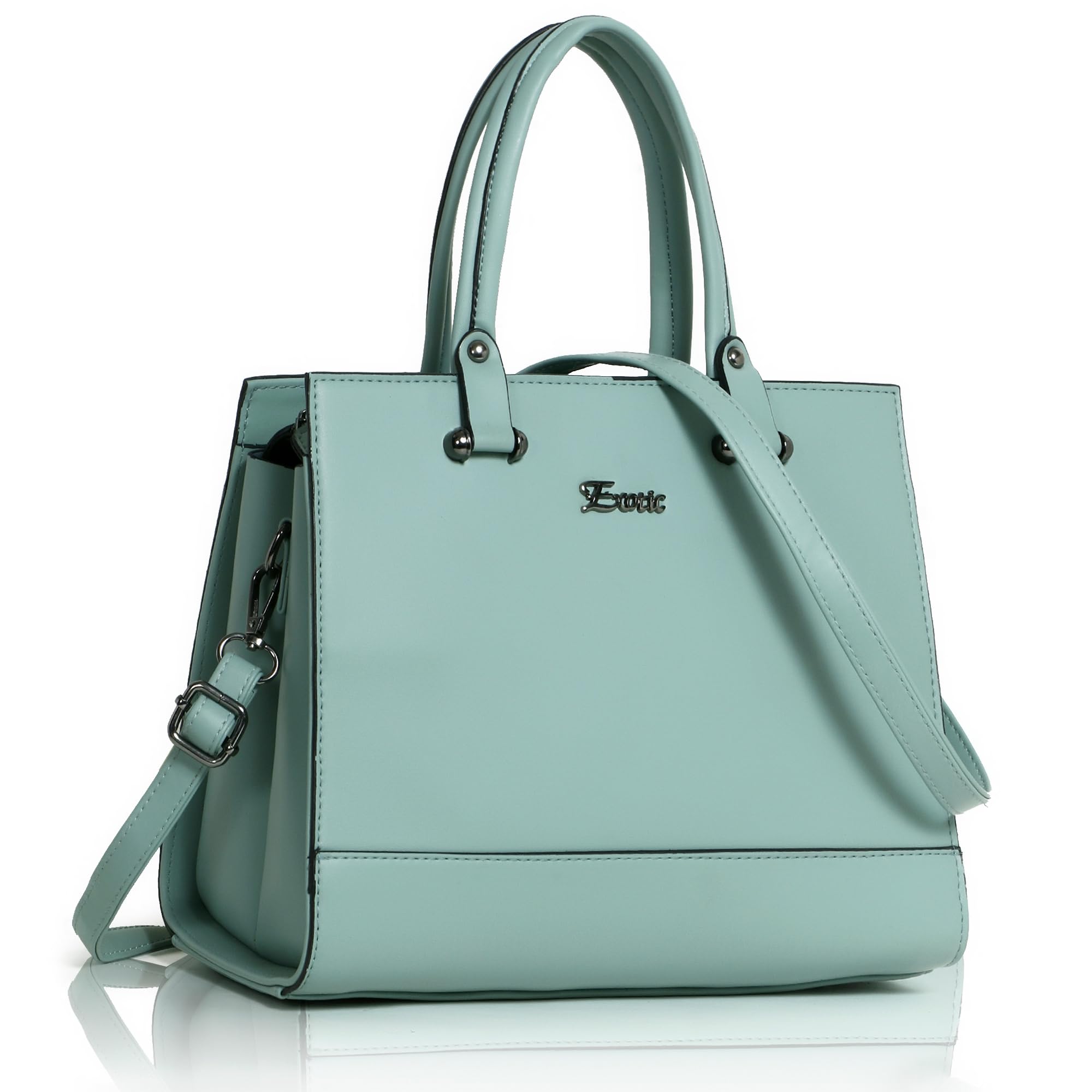 EXOTIC Women Feminina Solid Top Handle Tote Hand Bag