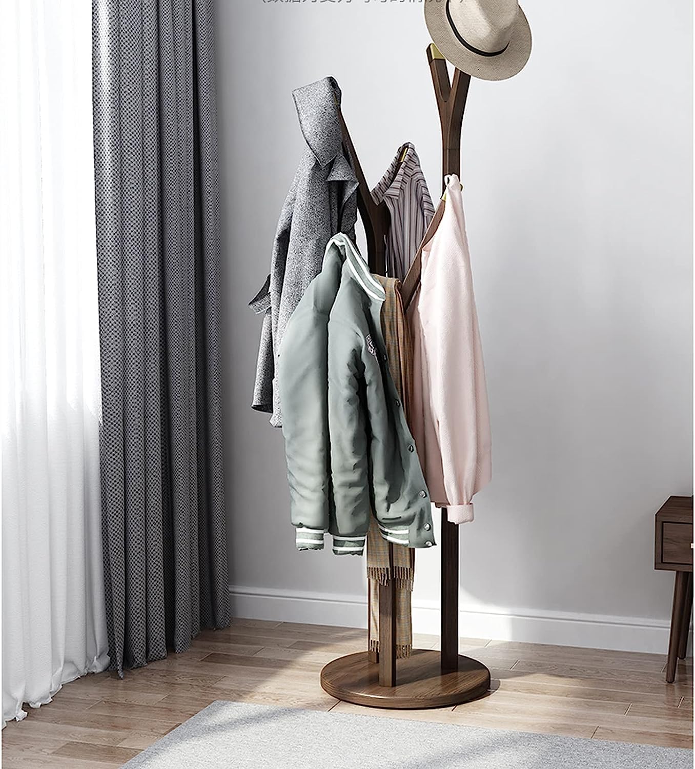 カリモク コートハンガー ポールハンガー 木製 帽子ラック ツリー 2025-ac5060nk-main.jpg