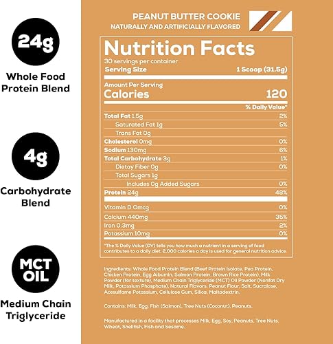 Vista 23 de REDCON1 MRE Lite - Proteína en polvo integral, Blueberry Cobbler – Reemplazo de comidas bajo en carbohidratos y sin suero con mezclas de proteínas
