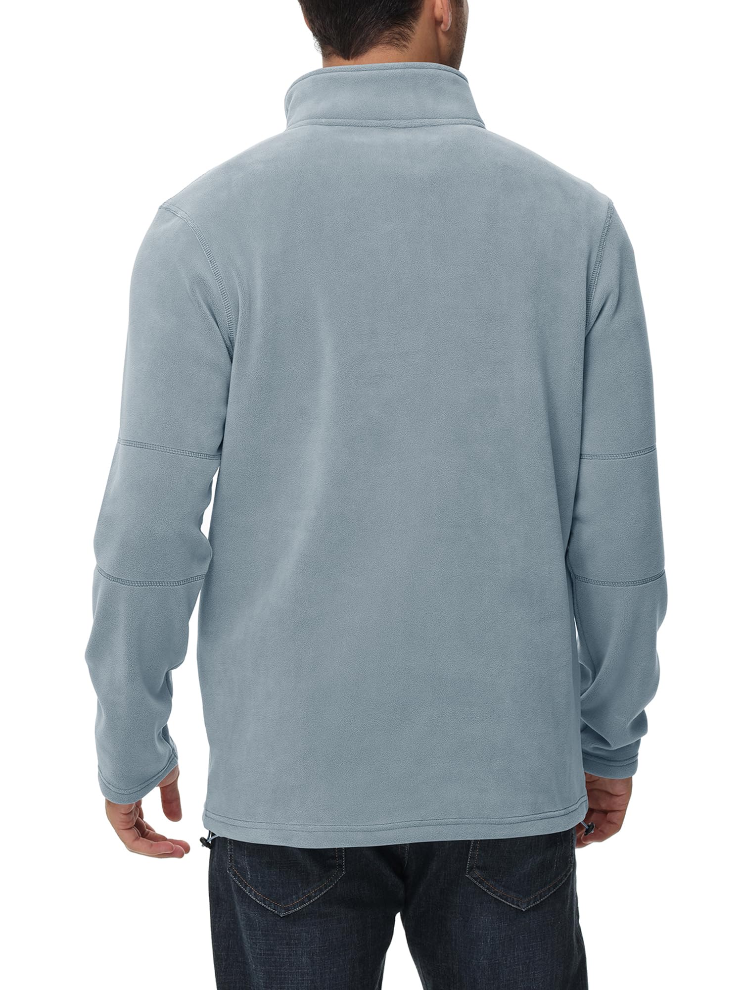 Livonmone Maglione da uomo in pile caldo, in micropile, mezza zip, per autunno e inverno