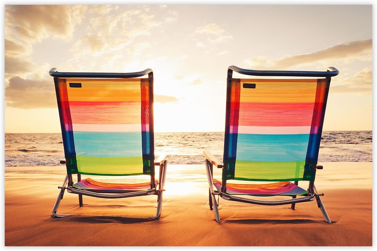 Picture Sensations Glow in The Dark Canvas Wall Art Beach