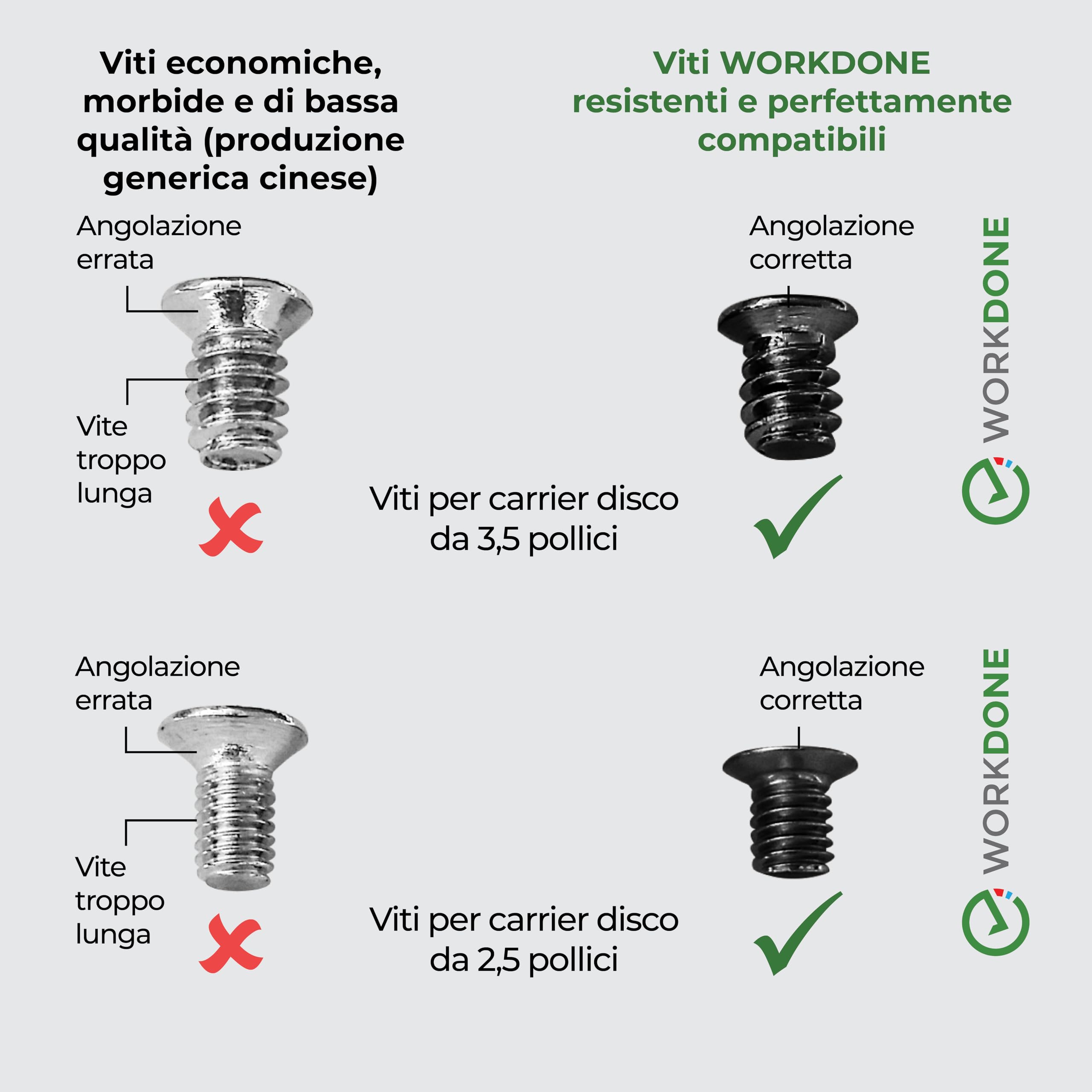 WorkDone Pacco da 3 - Caddy hard disk 3,5 pollici con adattatore HDD 2,5 pollici - compatibile per server Dell PowerEdge elencati - Manuale - Etichette adesive - Cacciavite - Viti per Tray HDD