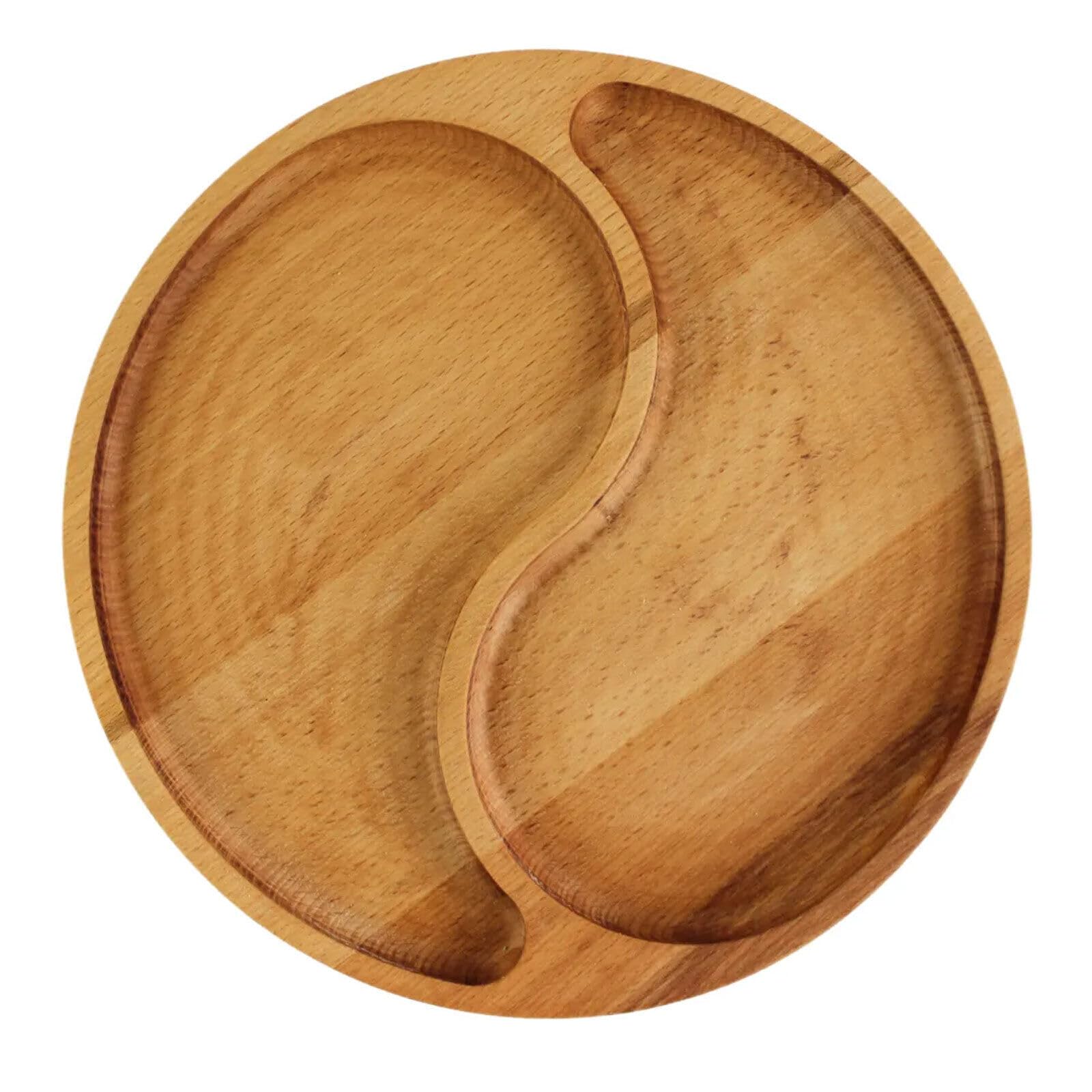 Plateau de service en bois 25 cm 4BIG.fun avec 2 compartiments pour apéritif