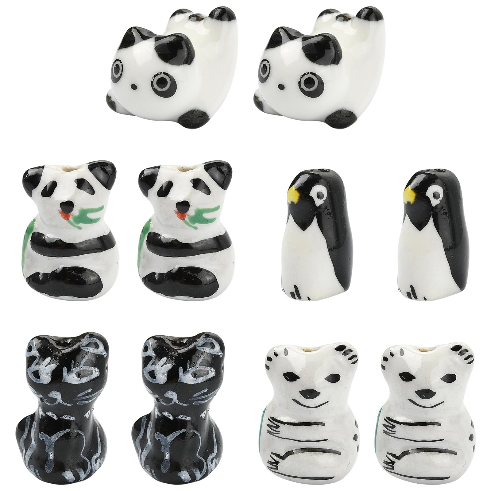 Perles en porcelaine pingouin et chat pour exprimer votre style unique