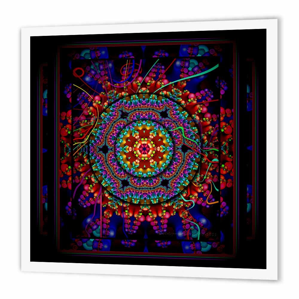 3dRose ht_24832_2 Mandala 4 Mandala India Buddhism Hinduism Psychedelic New Age Harmony-Iron on Heat Transfer Paper for White Material, 6 by 6-Inch