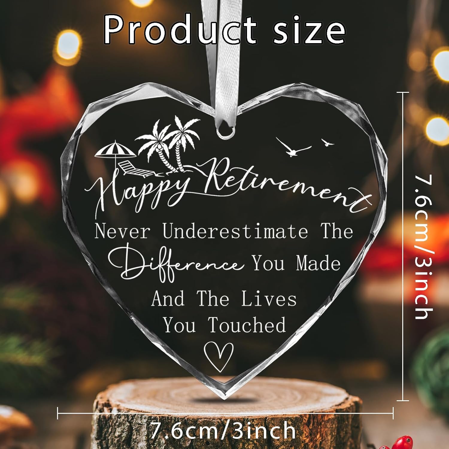 Retirement Gifts for Woman 2026 Never Underestimate The Difference You Made Crystal Christmas Ornament Happy Retirement Appreciation Gift for Retired Women Men Coworker Boss Nurse Teacher Friend(2) - Image 2