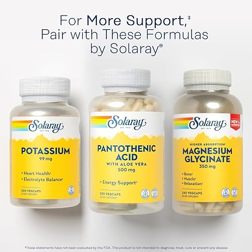 Miniatura 6 de Solaray ácido pantoténico 500 mg  Vitamina B-5 para la producción de coenzima A y metabolismo energético  para el cabello la piel las uñas y el