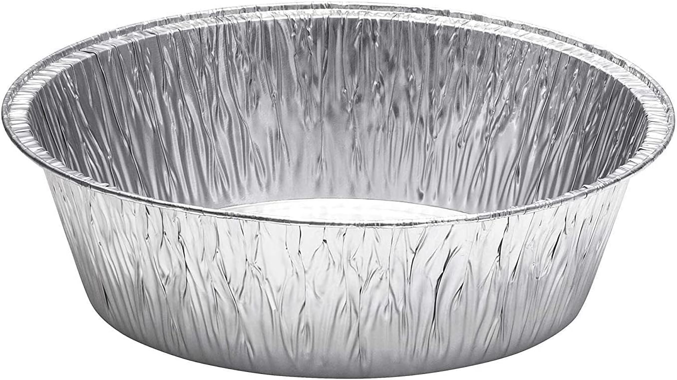 8-Inch Extra Deep Durable Round Aluminum Disposable Cake Pan/Dutch Oven Liner Pans/Foil Pans for Baking, Freezing, and Storage (50 Count)
