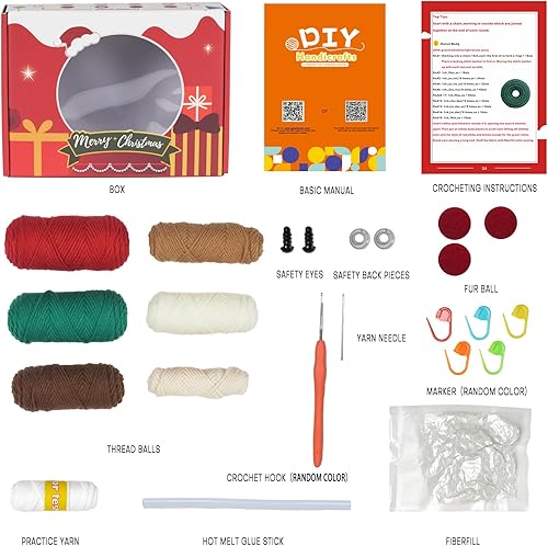 Miniatura 6 de Moxzuueo Kit de ganchillo para principiantes, kit de ganchillo con tutoriales de video paso a paso, paquete de inicio de tejido para adultos y