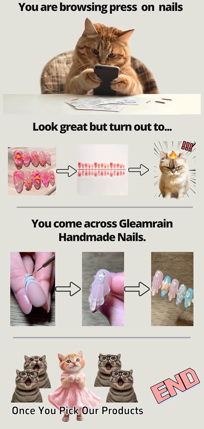 Luxury Professional Manicurist Handmade Nails Press Ons Almond Shape Short Press on Nails with French Tip and 3d Flower Design Nude Base Spring and Daily Use for Women 10pcs Pattern 25