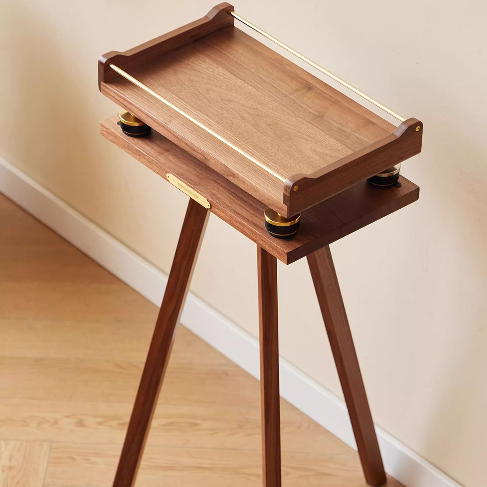 Supporto per altoparlanti in legno per audio surround, supporto da pavimento per monitor da studio con cuscinetto di assorbimento degli urti per home theater, ascolto audio migliorato