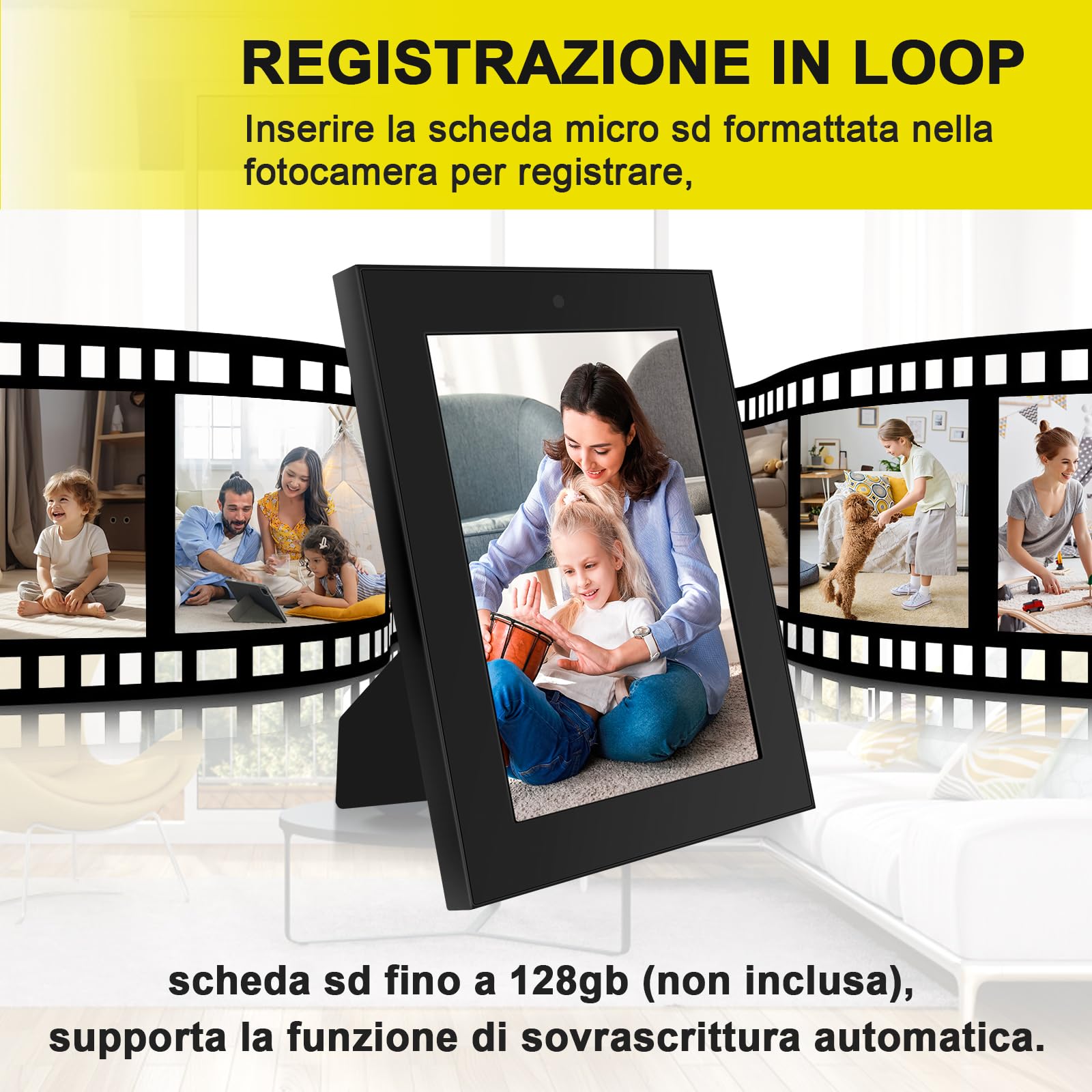 LXMIMI Telecamera Nascosta, Mini Telecamera Nascosta Cornice Digitale, Mini Telecamera Spia HD 1080P con Rilevamento del Movimento e Registrazione in Loop