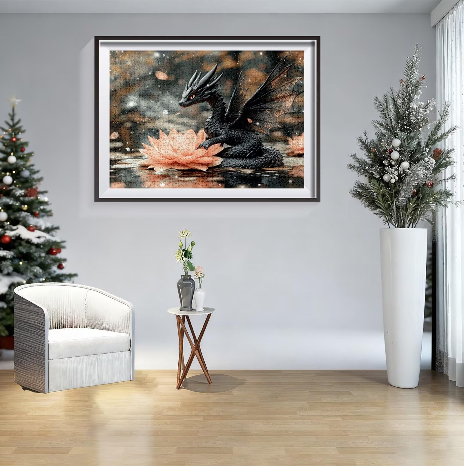 Puzzle 1500 sztuk Dinozaur, Kwiat Puzzle z Pudełkiem Dla Dorosłych, 87x57 cm, DIY 1500 Sztuk Drewniane Puzzle Dla Dorosłych Trudne Puzzle Do Dekoracji Domu i Ściany, Prezent Kobieta H-875