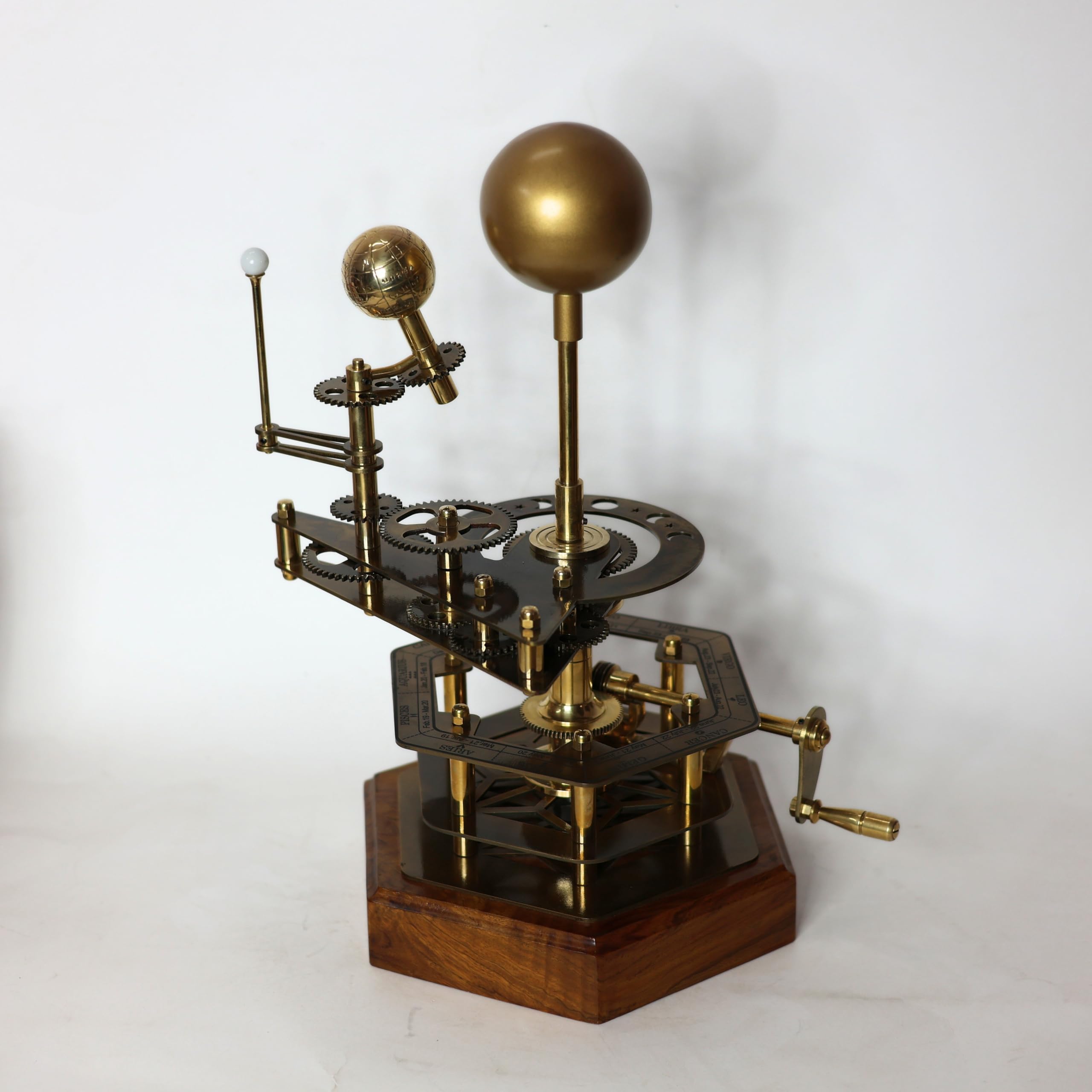 Cosmos Museum Large Brass Orrery – Functional Planetary Model with Precision Gears | Handcrafted Tellurion for Astronomy Enthusiasts, Home & Office Decor, and Collectors