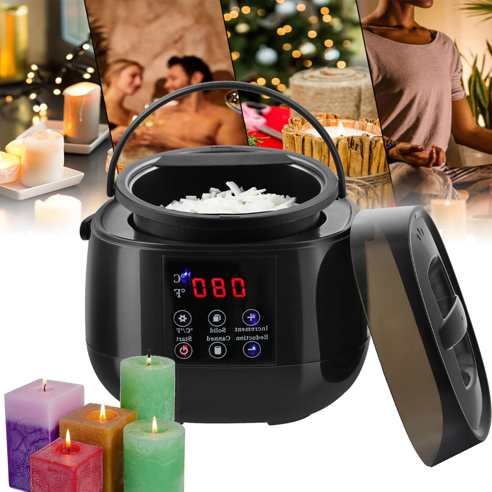 topielnica do wosku, Pojemność 16 uncji/500 ml – elektroniczny ekran dotykowy LCD