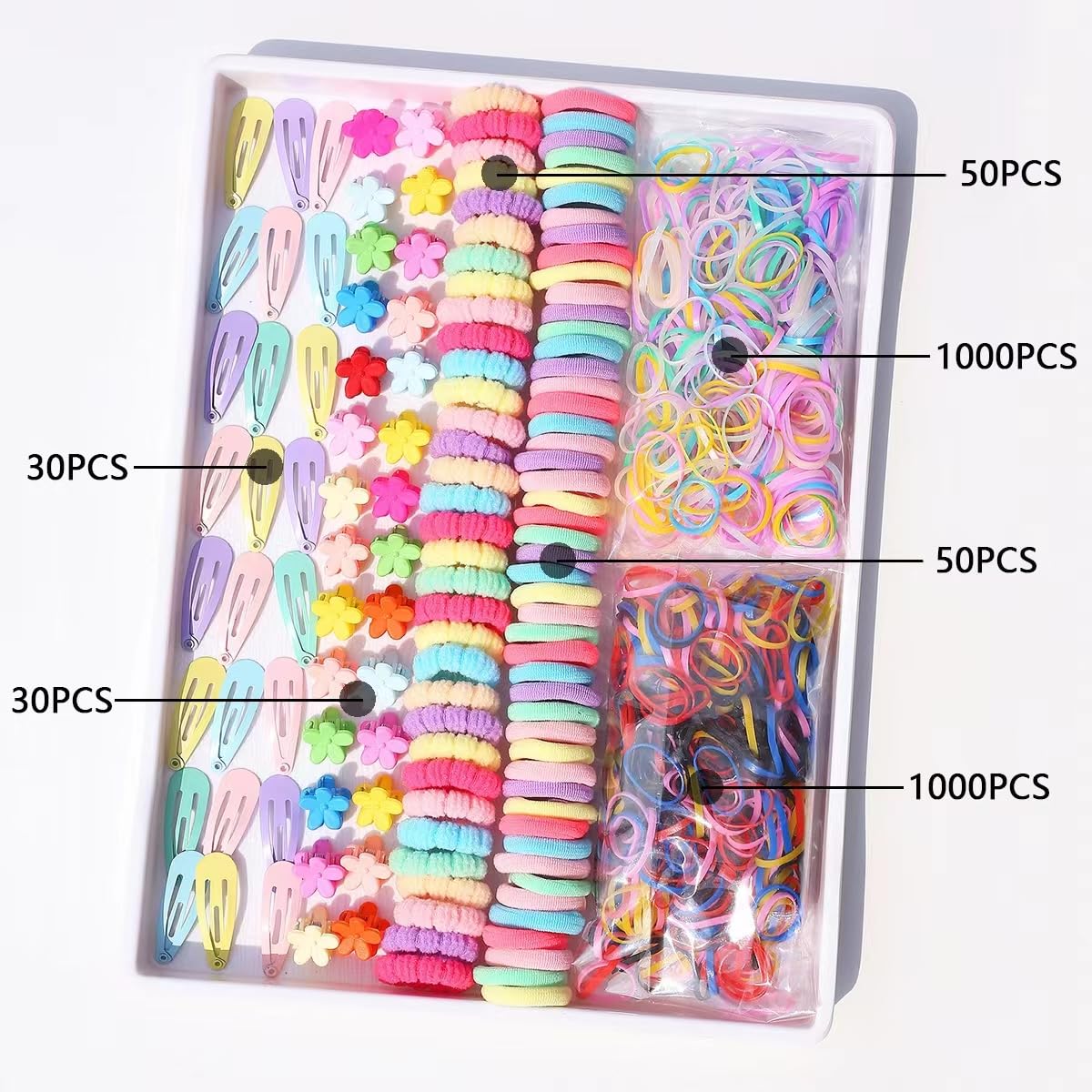 2160 piezas de pinzas para el pelo de bebé y horquillas para niñas - accesorios para el cabello para niños pequeños con flores, arco iris, dulces y frutas