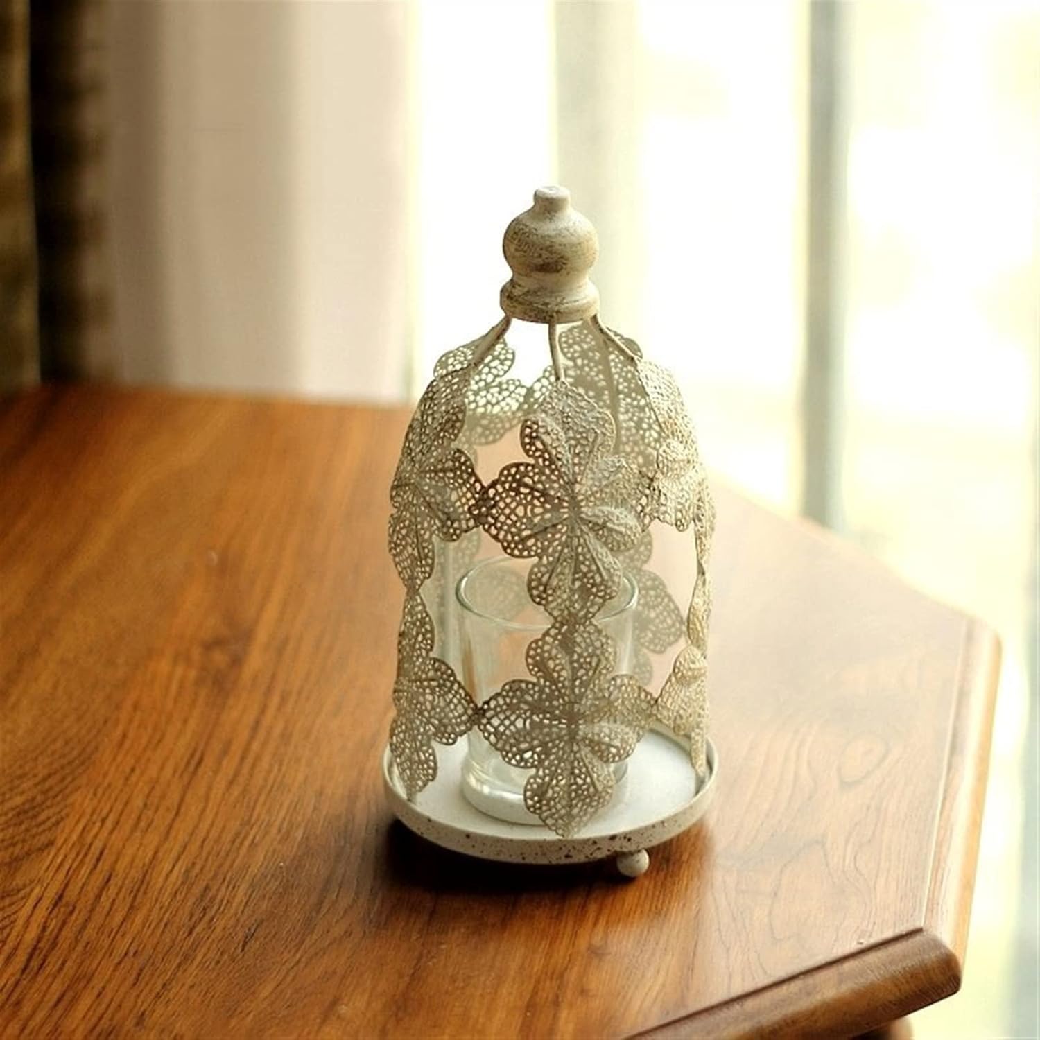 Candleholders Country Style Hollowed-Out Pattern Candlestick Antique Iron Holder Table Decoration