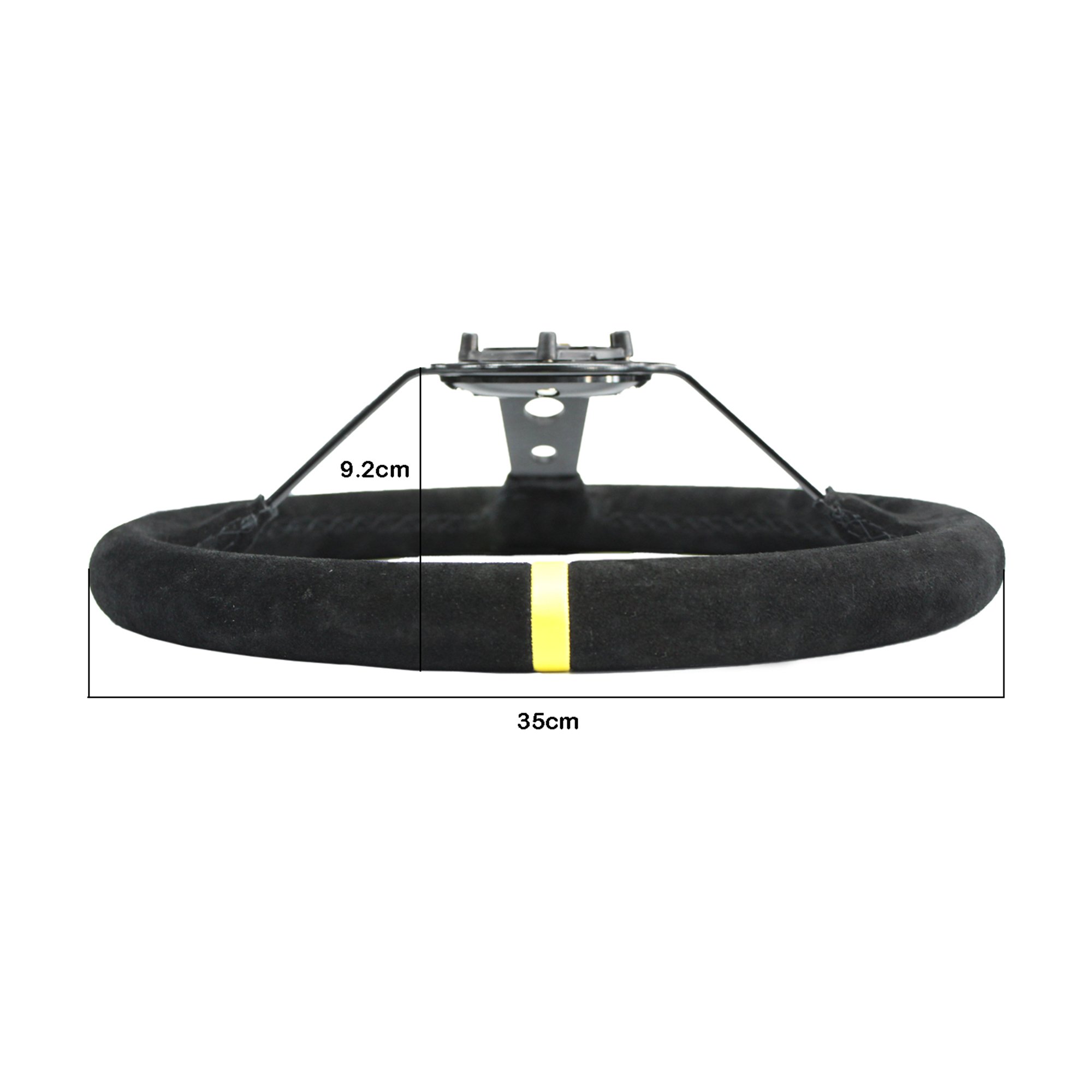 M MODAUTO Volante Deportivo Universal, Desplazado (G001-Piel Vuelta-Negro)