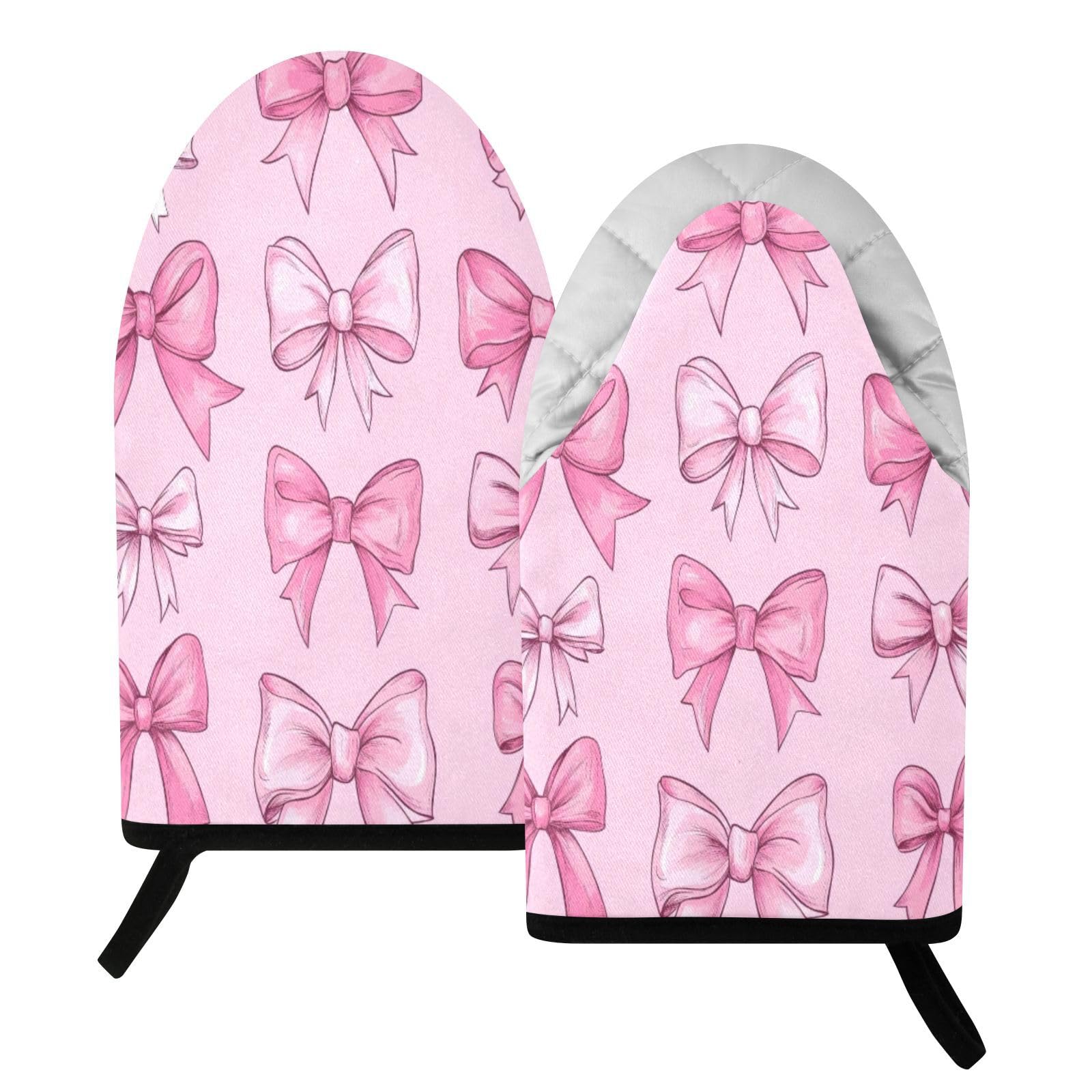 BURSTDDY Bow Oven Mitt,Heat Resistant Kitchen Mitts for Cooking