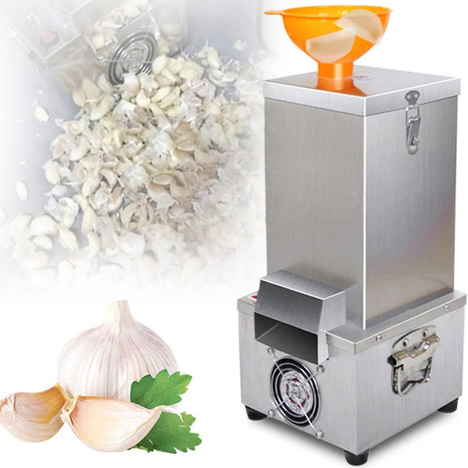 Pelador Automático de Ajos 25 kg por Hora Máquina de Pelar Ajo Comercial Pelador de Ajo Eléctrico Acero Inoxidable para Restaurante, Hotel, Cocina Cocinero