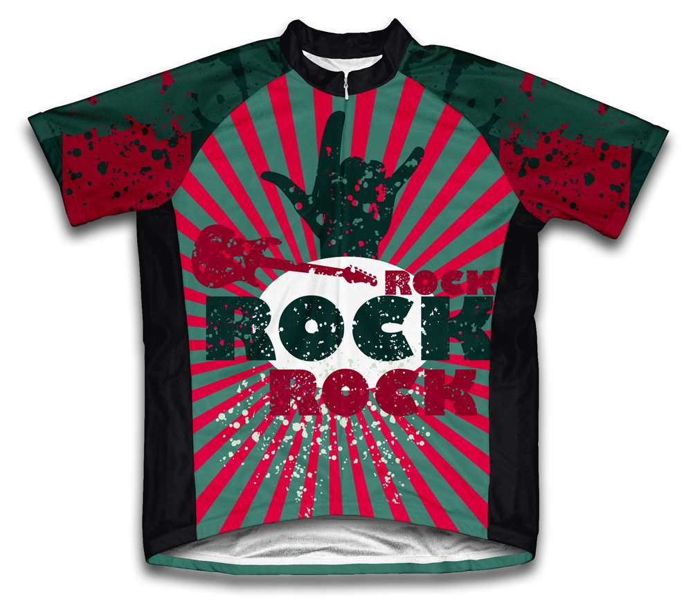 ScudoPro Rock On Short Sleeve Cycling Jersey for Men - Size 3XL Red