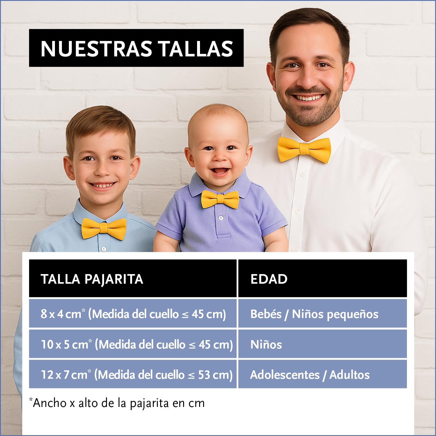 Pajarita hombre niños bebés mate preatada ajustable algodón accesorio festivo bodas comuniones