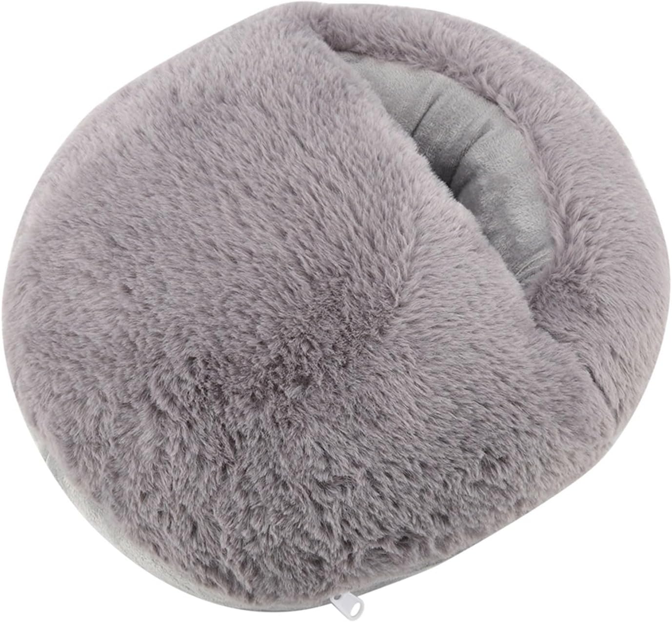 Premium Plush Fabric Electric Foot Warmer Cushion, 50-60 USB Heating, for Winter Office Heating Slippers Shoes (Gray)