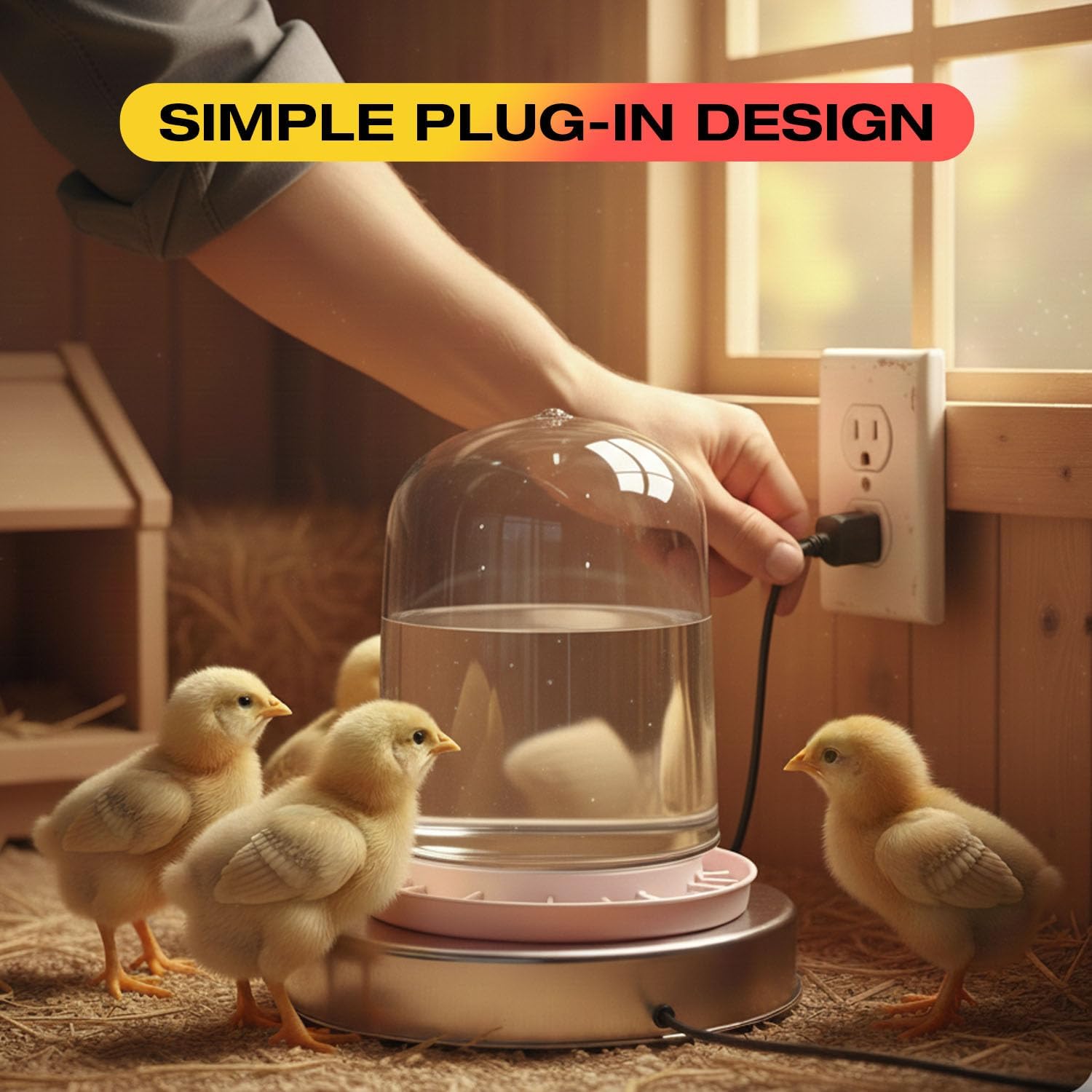 H&G lifestyles Chicken Water Heater, Heated Chicken Waterer,Poultry Water Heater for Winter, Compatible with 5 Gallons Chicken Waterer,13 Inches Stainless Steel Chicken Water Heater Base