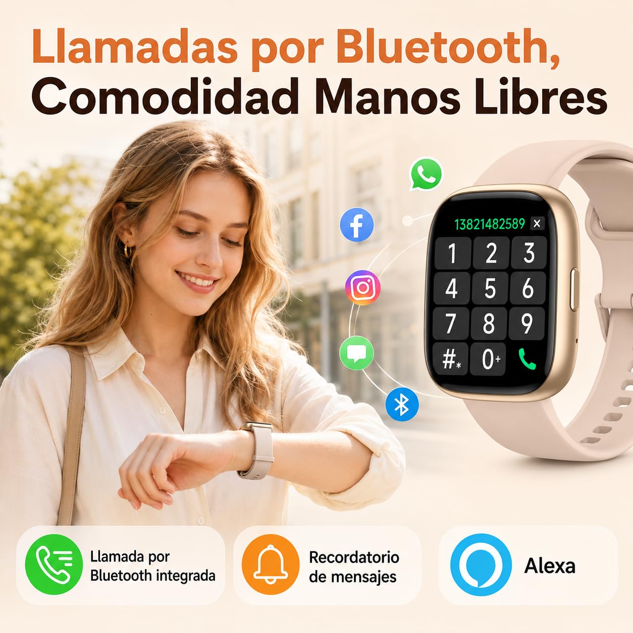 VRPEFIT - Smartwatch Hombre/Mujer, notificaciones Whatsapp, Pantalla táctil 1.8" HD, Llamadas Bluetooth, Ritmo cardíaco, SpO2, sueño, 100+ Modos Deportivos, IP68, Android/iOS