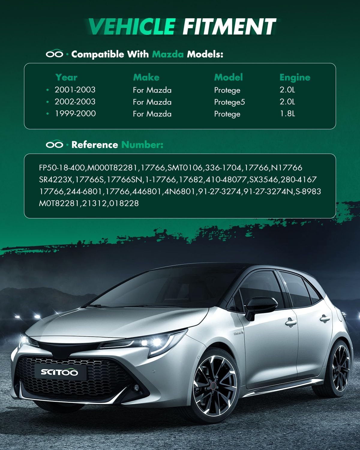 SCITOO Starter Motor fit for Mazda for Protege 1.8L 1999-2000,for Mazda for Protege 2.0L 2001-2003,for Mazda for Protege5 2.0L 2002-2003 Replacement Starter 17766