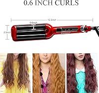 Vista 5 de Engarzadora de pelo de cerámica, rizador de pelo de 3 barriles de 0.6 pulgadas0.630 in, rizador instantáneo, rizador, regalo para el día de San
