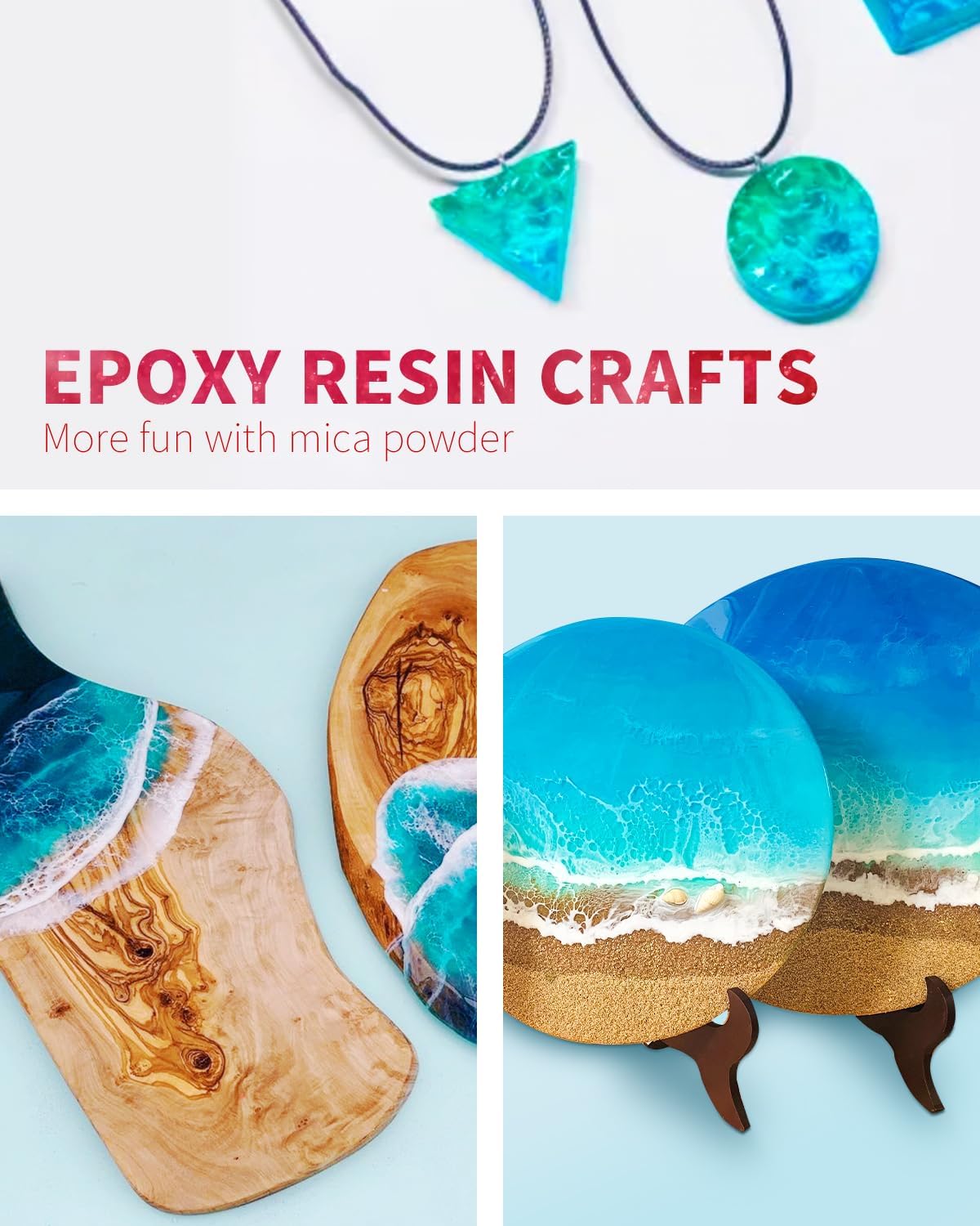 Fantastory Mica Powder for Epoxy Resin, 32 Colors(0.35oz/10g) Cosmetic Grade Pigment Powder, Incl. 6 Jars Glitter Mica Powders for Candle Making, Car Freshies, Soap, Bath Bomb, Crafts, Slime