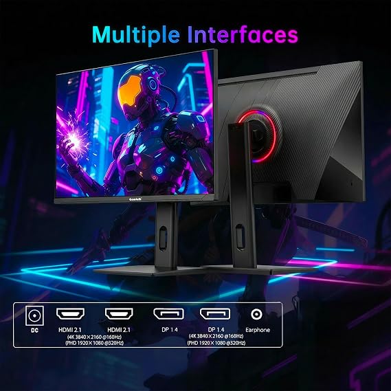 Gawfolk 27 4K Gaming Monitor UHD 160Hz/ FHD 320Hz Dual Mode PC Monitor | IPS Computer Screen Built-in Speakers | PIP/PBP multitasking | HDMI 2.1 & DP 1.4 | VESA 7575mm | For PS5, Xbox, PC gaming