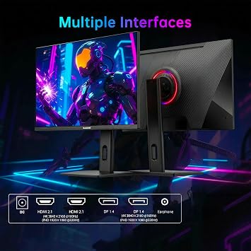 Gawfolk 27 4K Gaming Monitor UHD 160Hz/ FHD 320Hz Dual Mode PC Monitor | IPS Computer Screen Built-in Speakers | PIP/PBP multitasking | HDMI 2.1 & DP 1.4 | VESA 7575mm | For PS5, Xbox, PC gaming