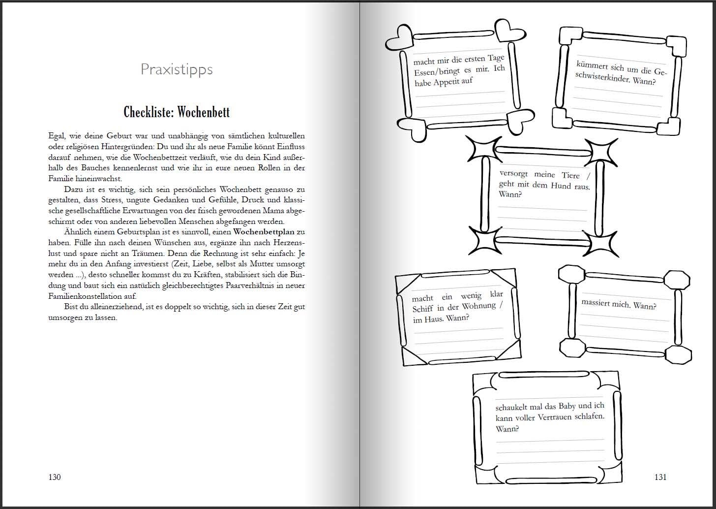 Wochenbett - Überlebenshandbuch, Tagebuch und Anker für die ersten Wochen nach der Geburt: Basiswissen, Illustrationen und Übungen, Praxistipps