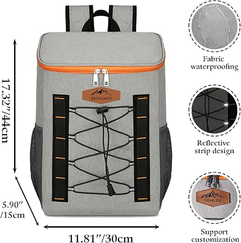 Miniatura 6 de Mochila enfriadora personalizada, mochilas portátiles de campamento con iniciales personalizadas para viajes, senderismo, mochila de picnic en la