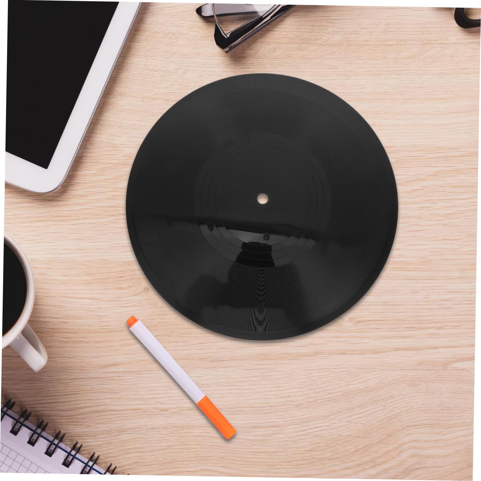 Sztuk Czarnych Dekoracyjnych Płyt Winylowych z Kolorowymi Markerami Do Malowania Uniwersalne Puste Retro Płyty Do Dekoracji Ścian DIY Graffiti i Imprez Muzycznych Stylu Lat