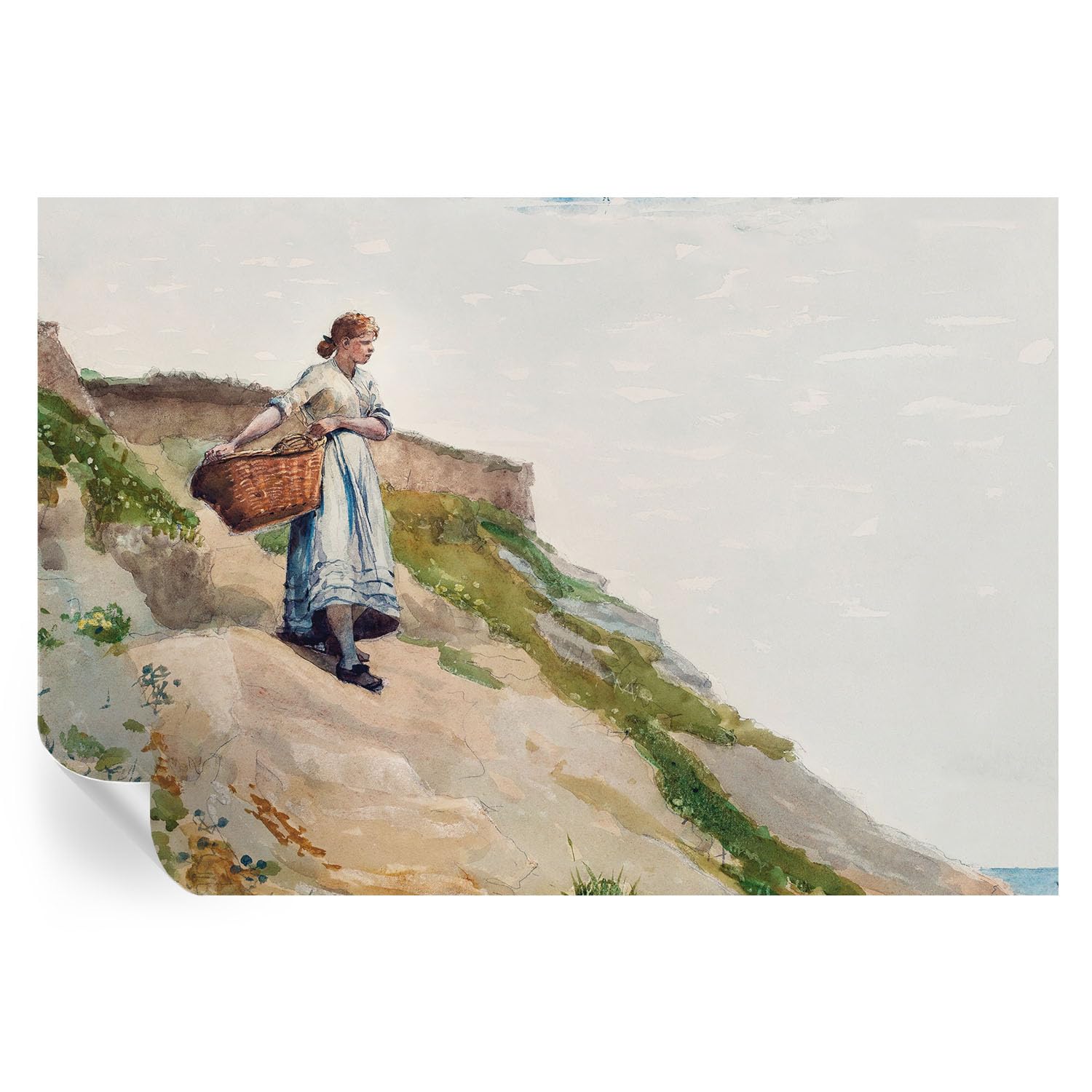 Elegante mural de pared autoadhesivo 152x104 cm con sutil diseño de paisaje femenino