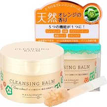 Hanaji, Warm Cleansing Balm, 2.5 oz (70 g), Pore / Skin Disorder Care, Eyelash Makeup, Removal, Orange Essential Oil Scent, Point Makeup Remover W, No Need to Wash Face